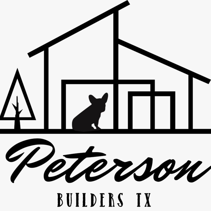 Logo of Peterson Builders IX with a house silhouette and tree.